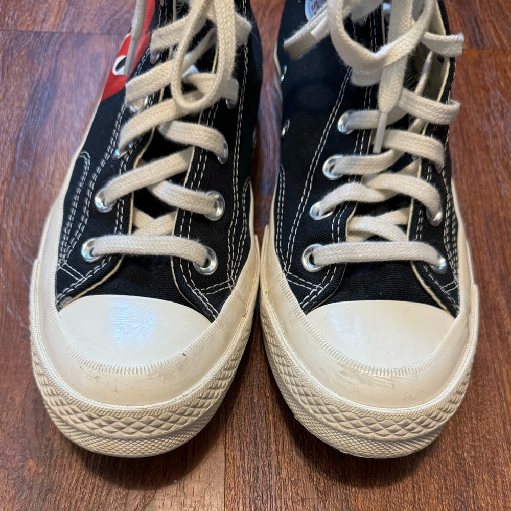 Converse x Comme des Garçons Heart High Top Sneakers Black Red Women’s 8 - Picture 4 of 8
